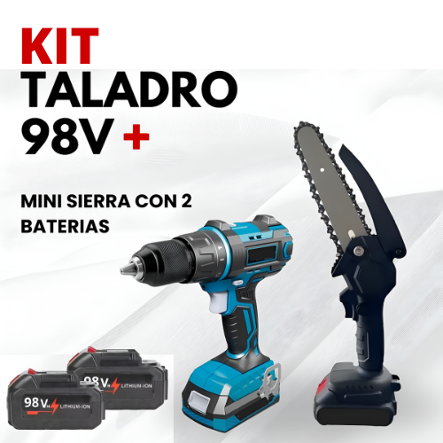 Taladro de 96V con Mini Sierra + 2 Baterías